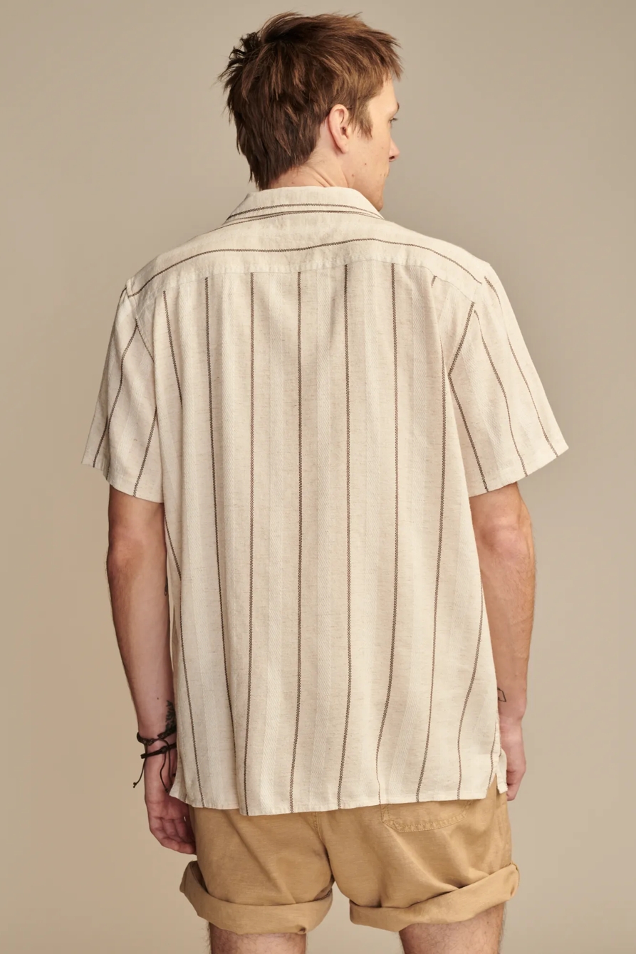 STRIPED SHORT SLEEVE CAMP COLLAR SHIRT, image 5