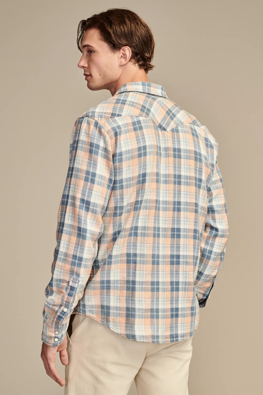 PLAID INDIGO WESTERN LONG SLEEVE SHIRT, image 5