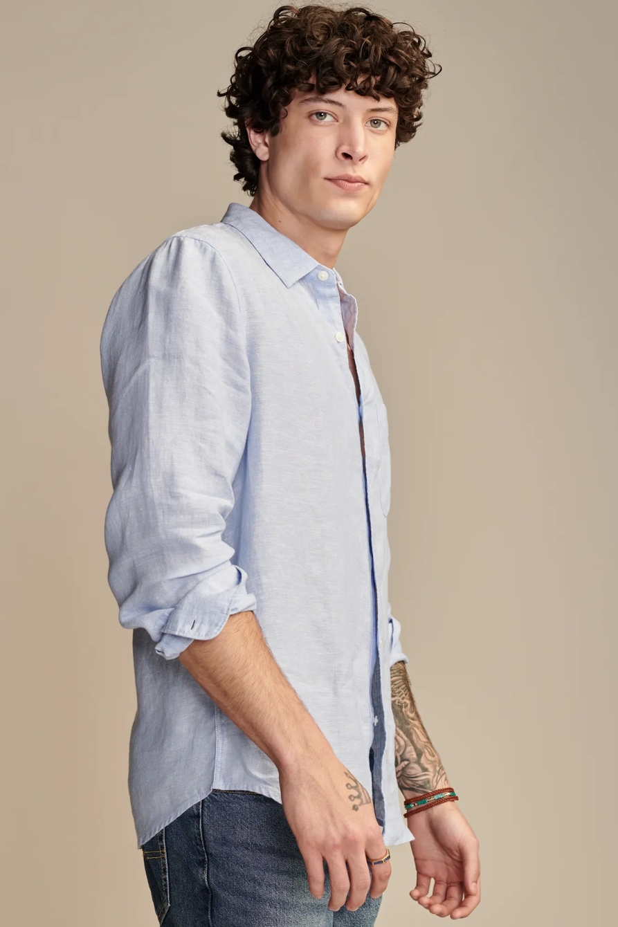 SOLID SAN GABRIEL LONG SLEEVE LINEN SHIRT, image 4
