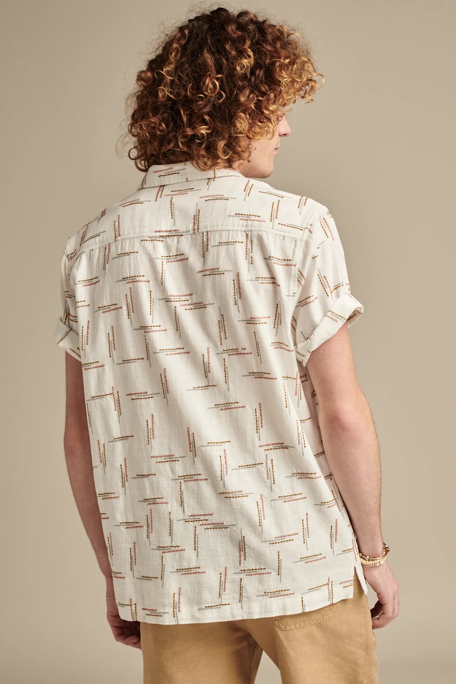 EMBROIDRED DASH SHORT SLEEVE CAMP COLLAR  SHIRT, image 4