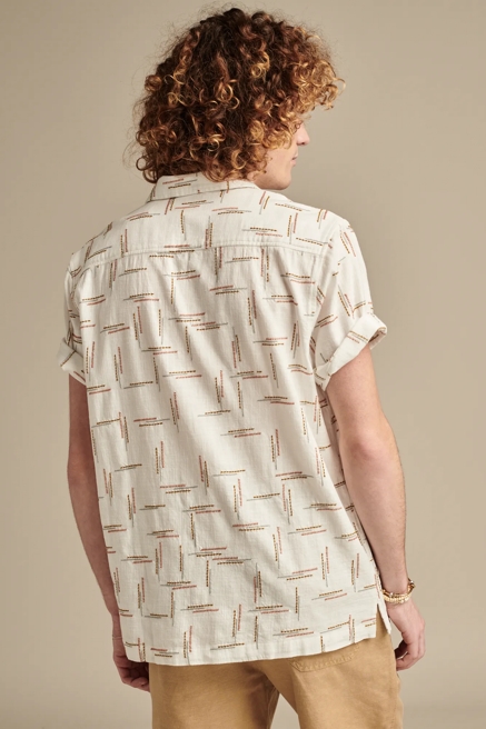 EMBROIDRED DASH SHORT SLEEVE CAMP COLLAR  SHIRT, image 4