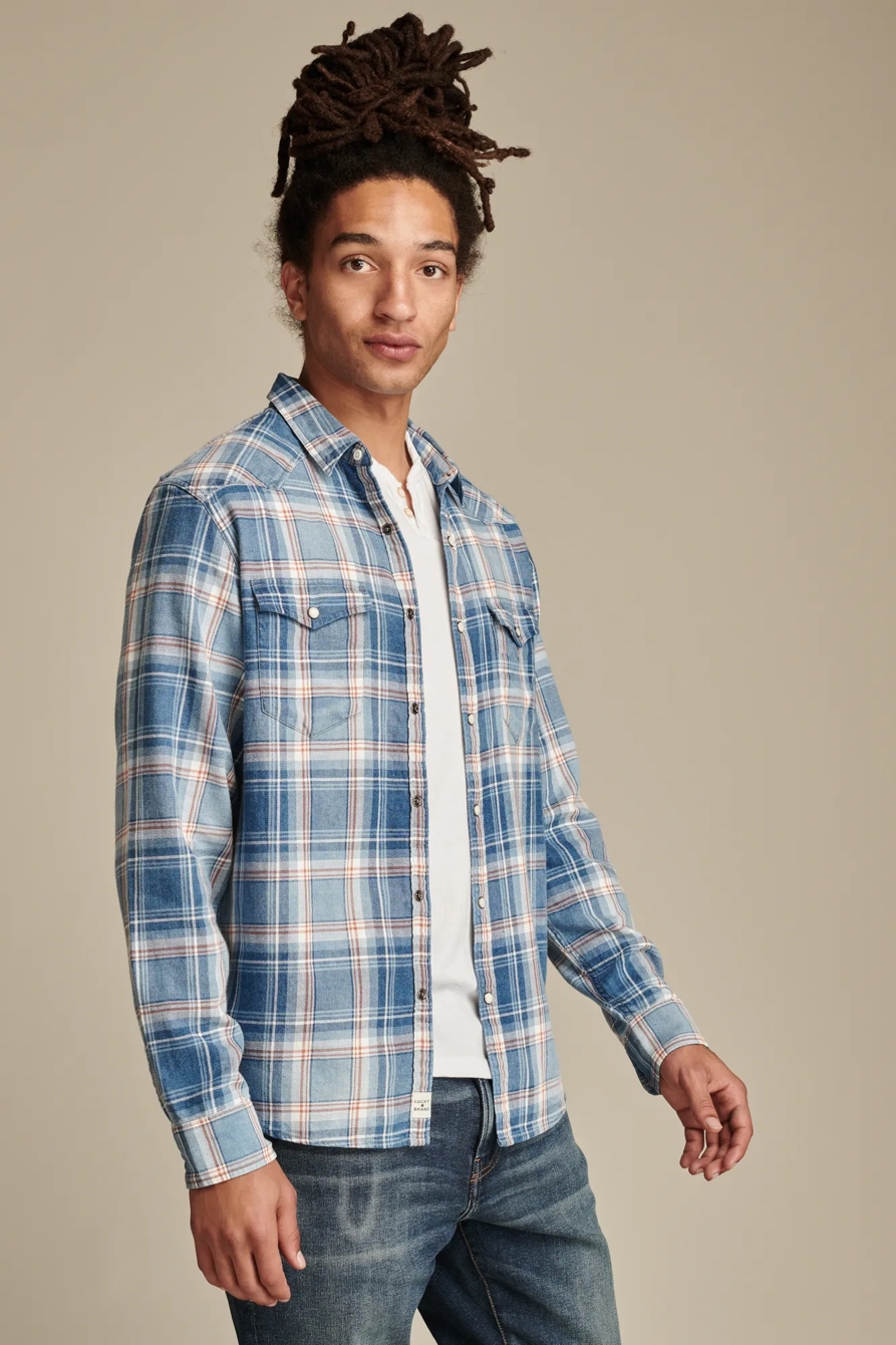 INDIGO WESTERN LONG SLEEVE SHIRT, image 3