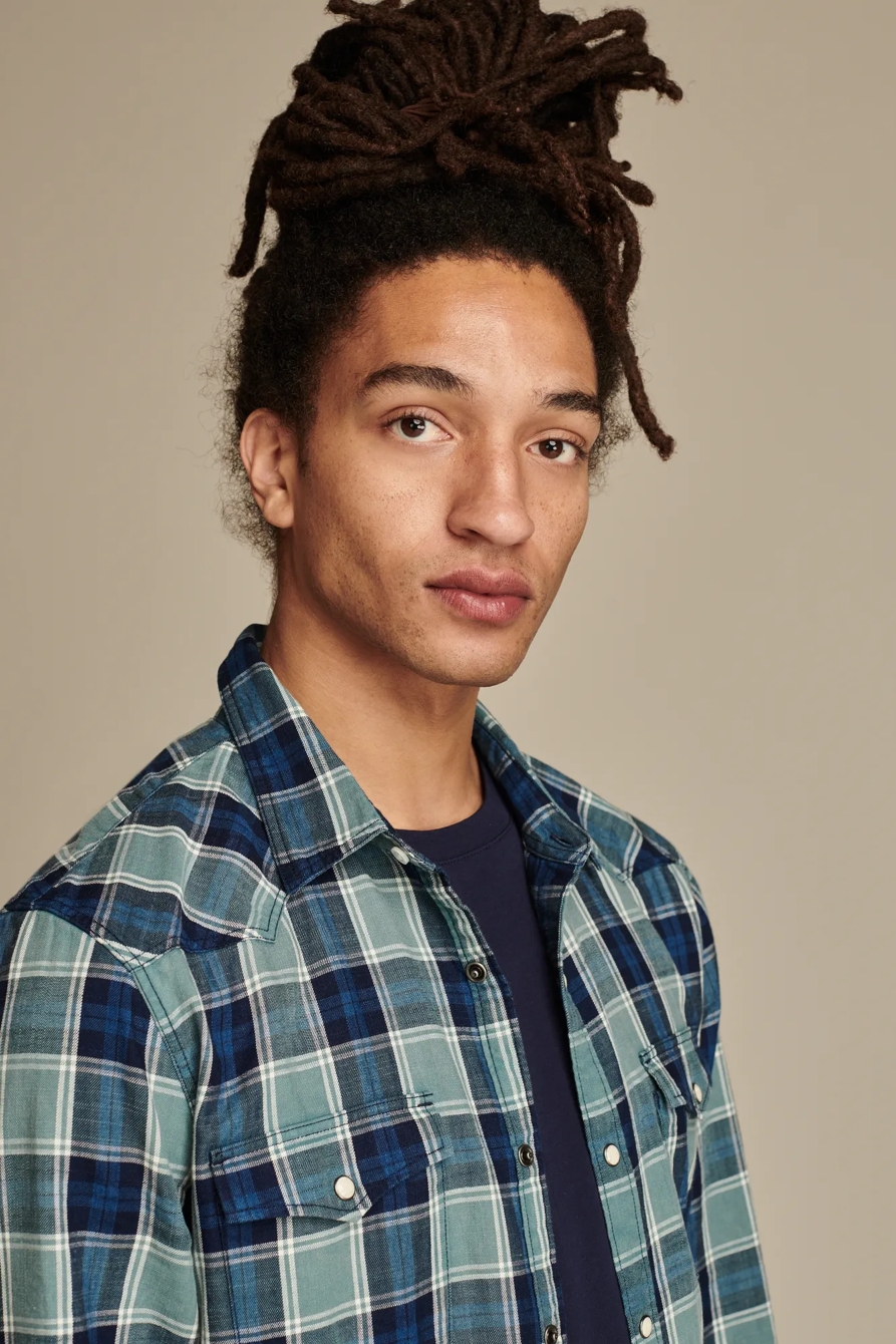INDIGO WESTERN LONG SLEEVE SHIRT, image 2