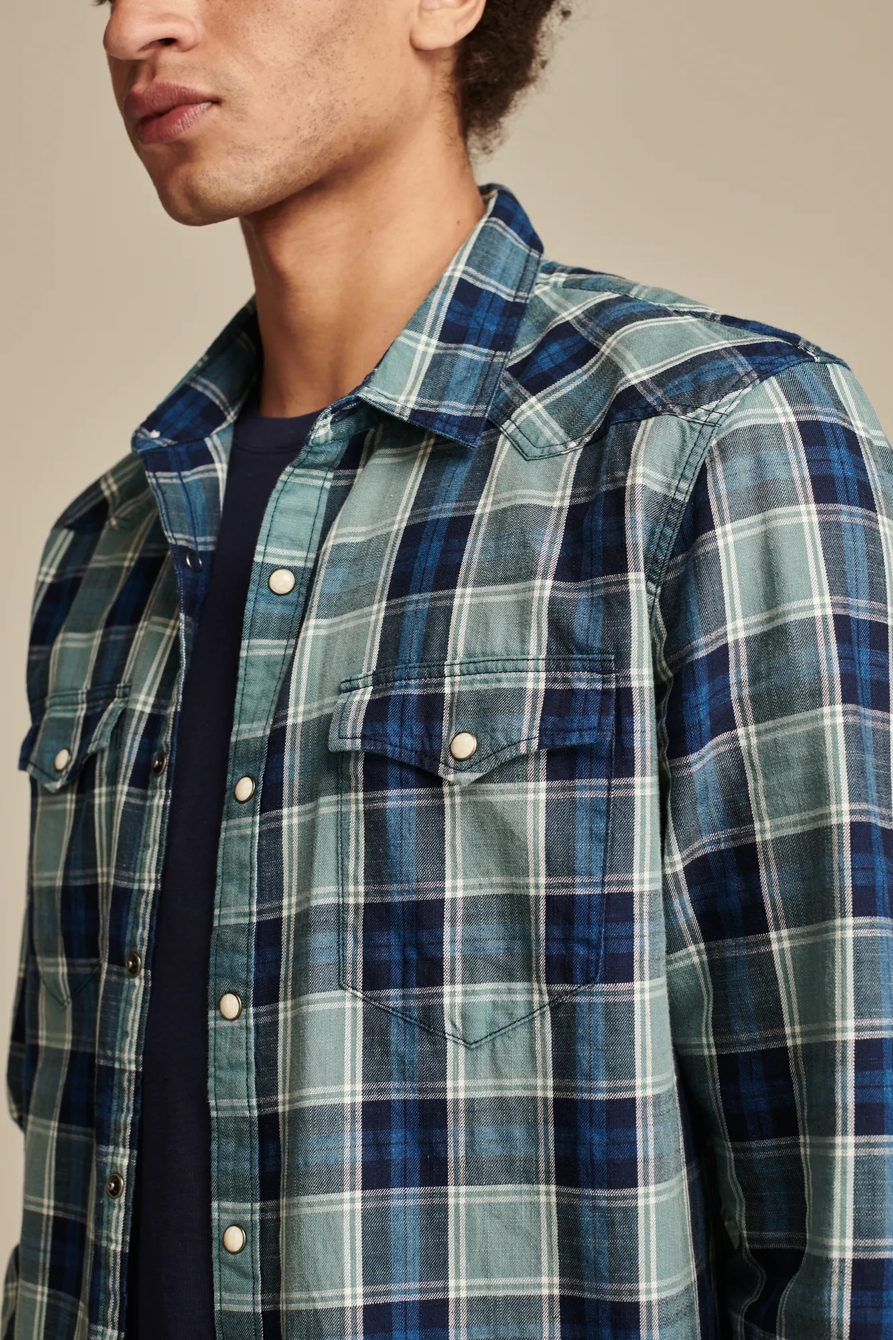 INDIGO WESTERN LONG SLEEVE SHIRT, image 3