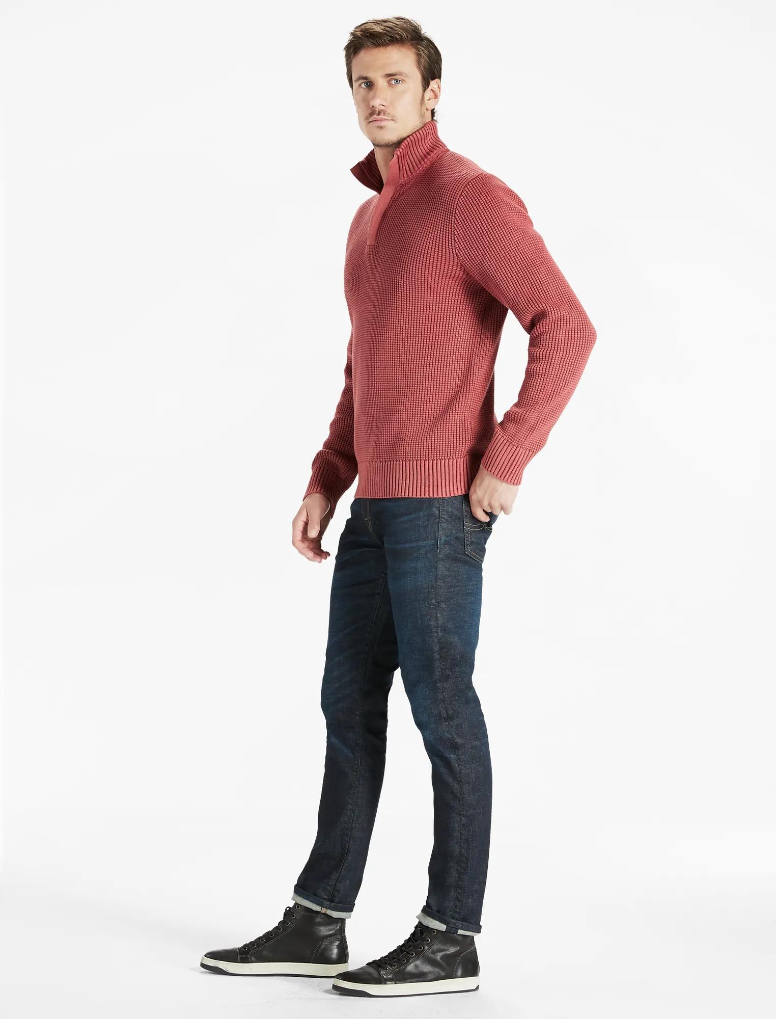 HALF ZIP MOCK NECK SWEATER, image 2