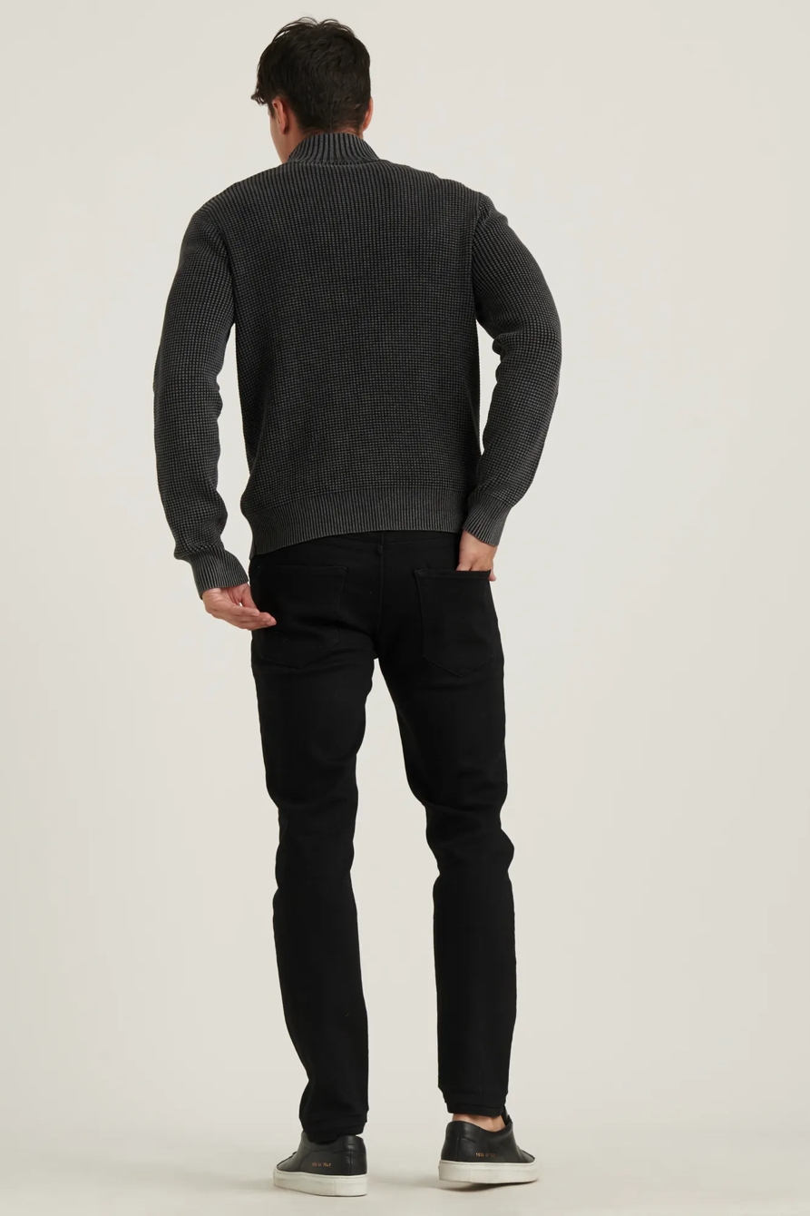 1/2 ZIPPED WASHED COTTON MOCK NECK, image 4