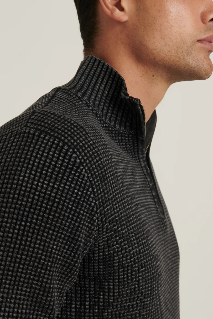 1/2 ZIPPED WASHED COTTON MOCK NECK, image 5