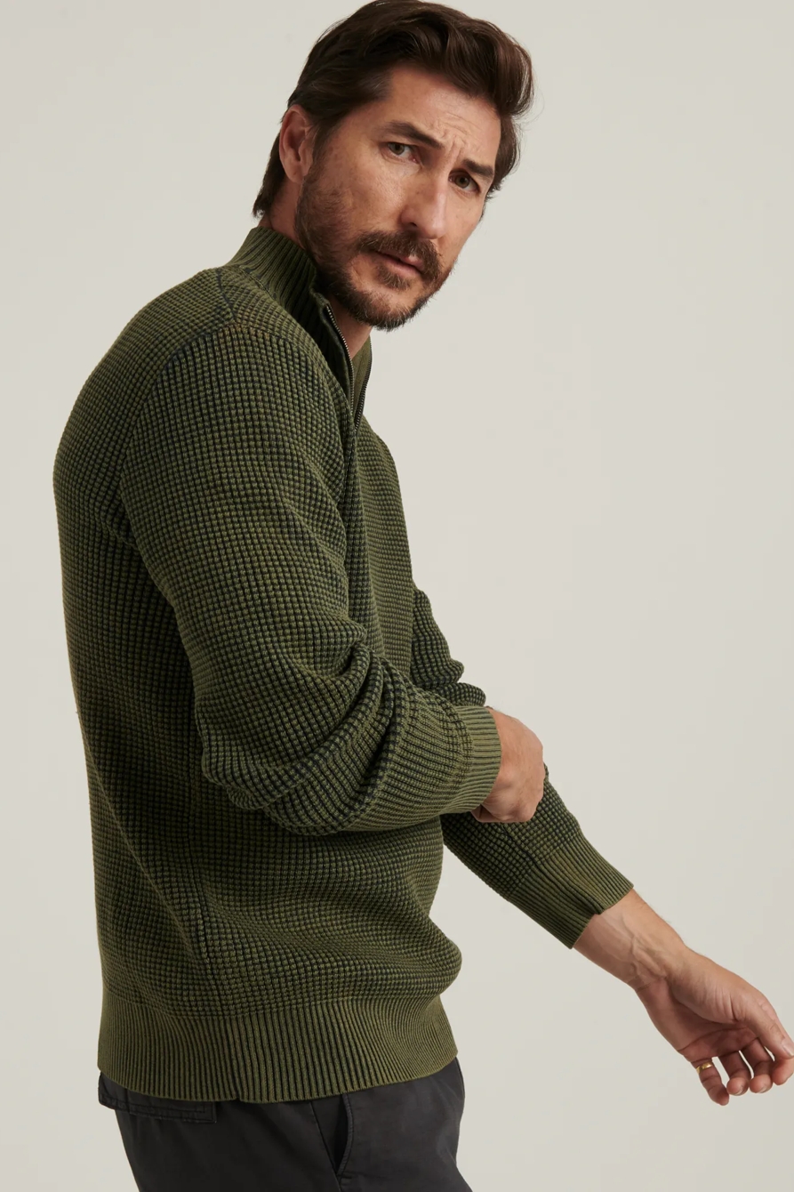 1/2 ZIPPED WASHED COTTON MOCK NECK, image 3