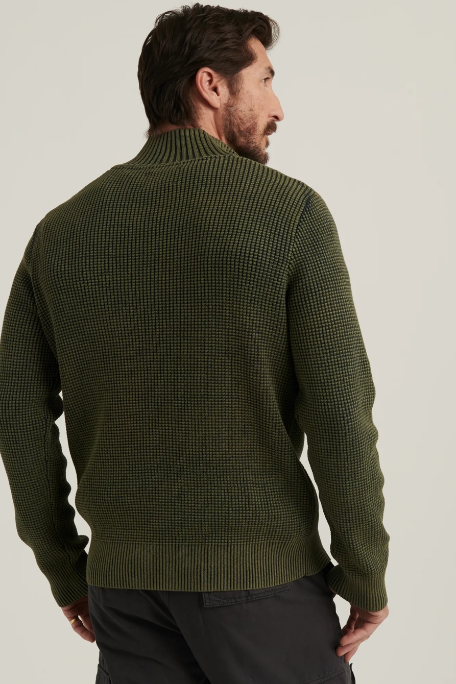 1/2 ZIPPED WASHED COTTON MOCK NECK, image 4