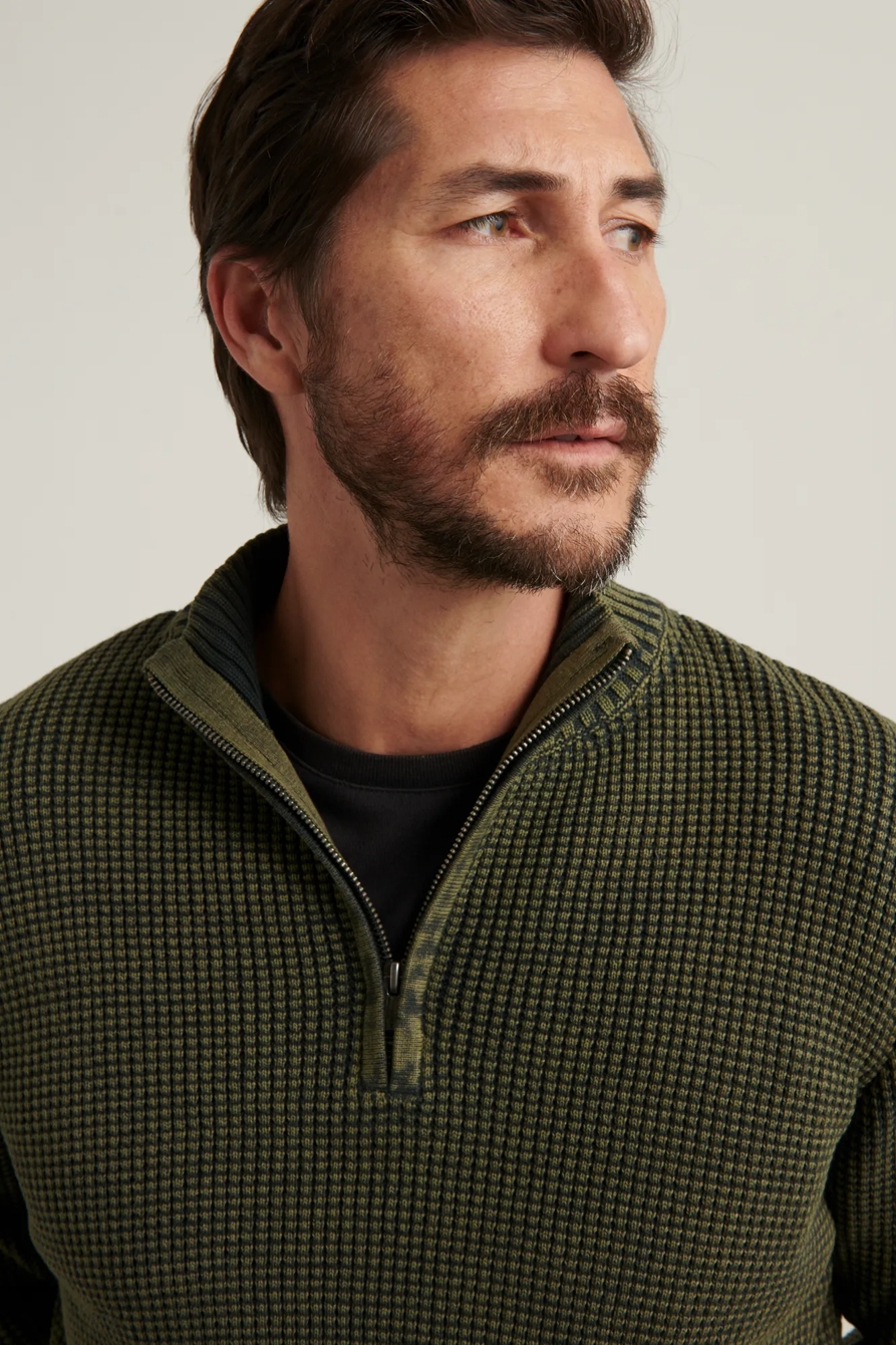 1/2 ZIPPED WASHED COTTON MOCK NECK, image 5