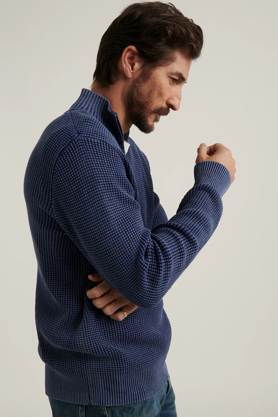 1/2 ZIPPED WASHED COTTON MOCK NECK, image 3