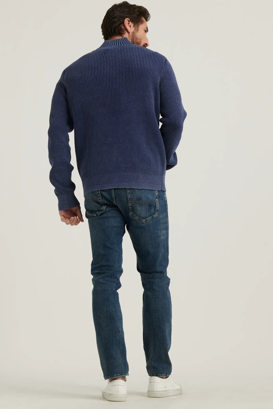 1/2 ZIPPED WASHED COTTON MOCK NECK, image 4