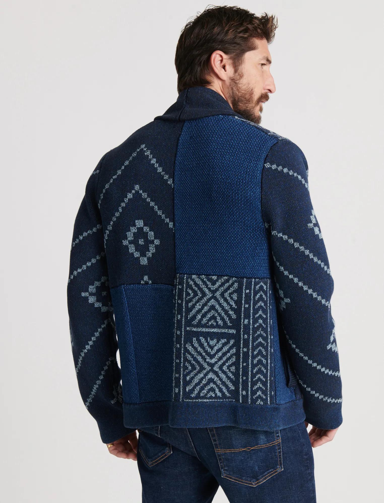 INDIGO PATCHWORK SHAWL CARDIGAN | Lucky Brand