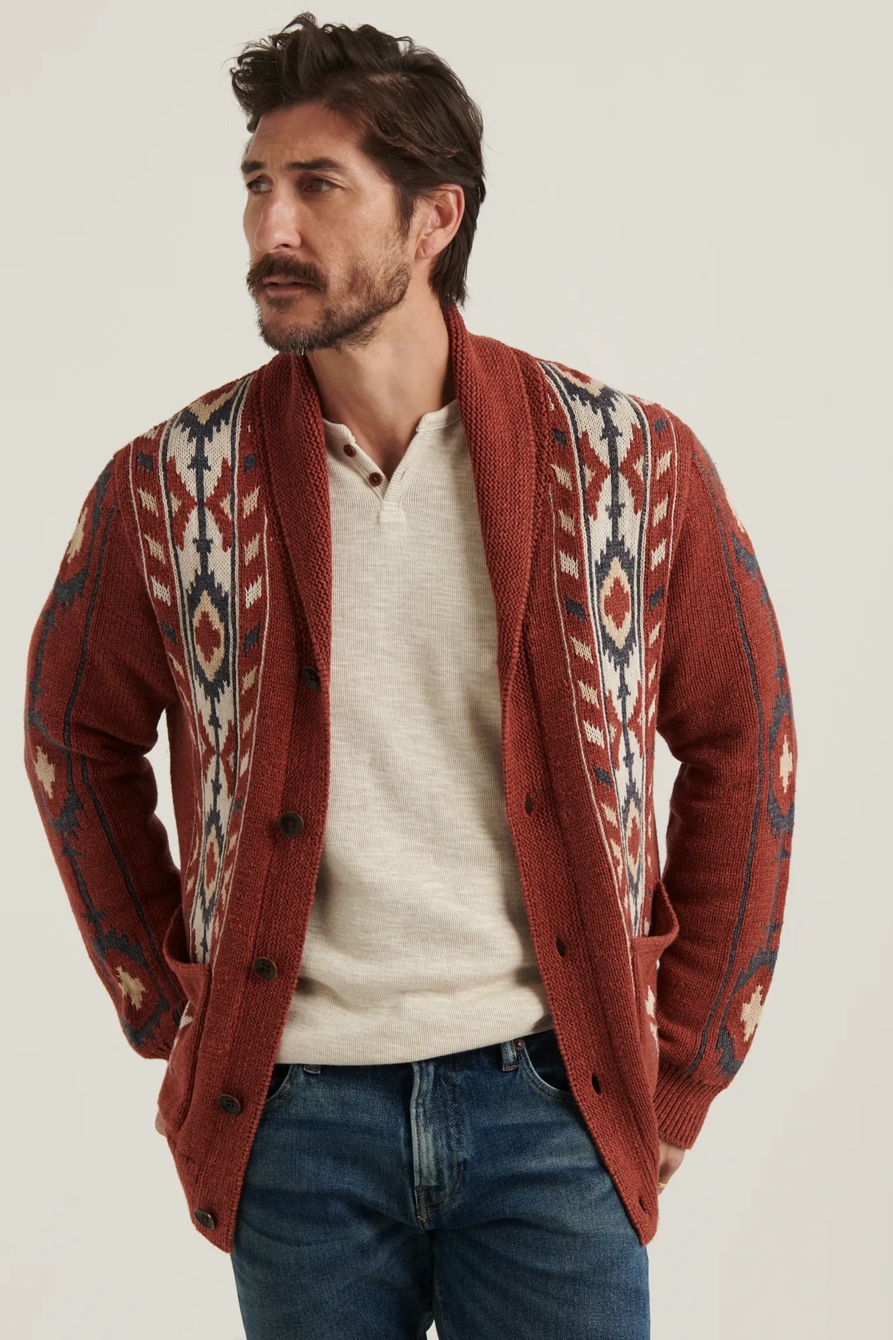 WASHED SOUTHWESTERN SHAWL CARDIGAN, image 1