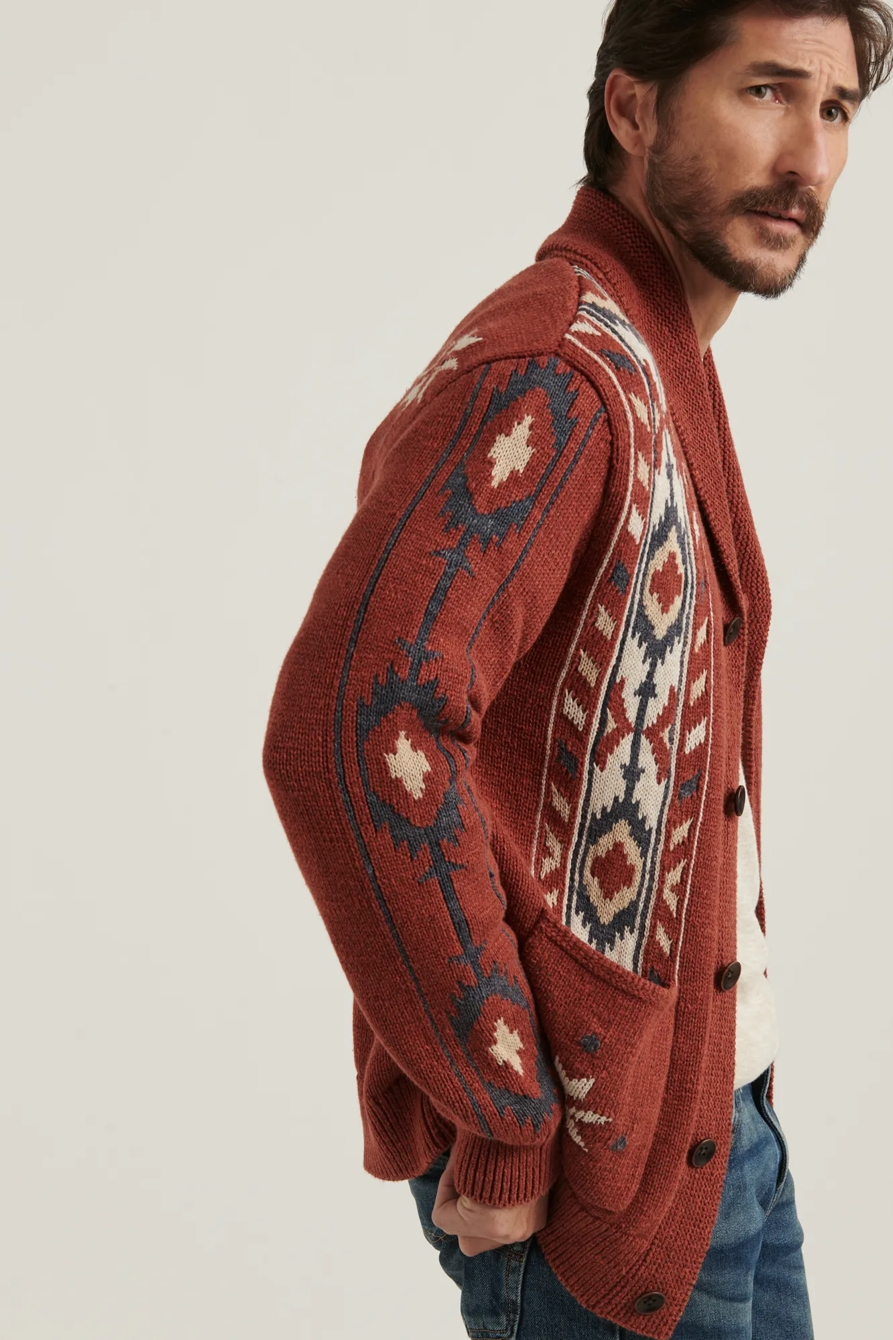 WASHED SOUTHWESTERN SHAWL CARDIGAN, image 3
