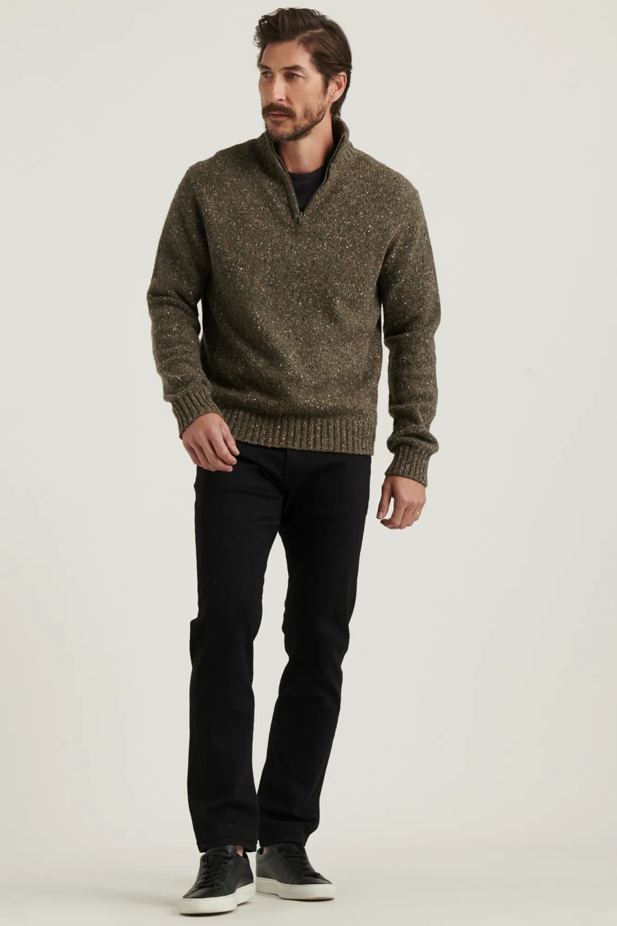 DONEGAL HALF ZIP MOCK NECK SWEATER, image 2
