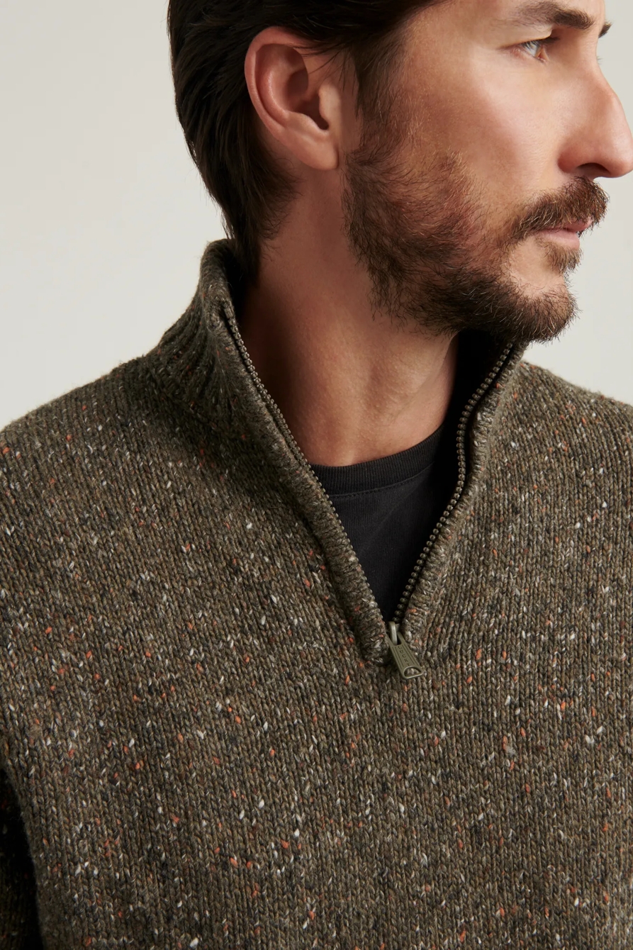 DONEGAL HALF ZIP MOCK NECK SWEATER, image 6