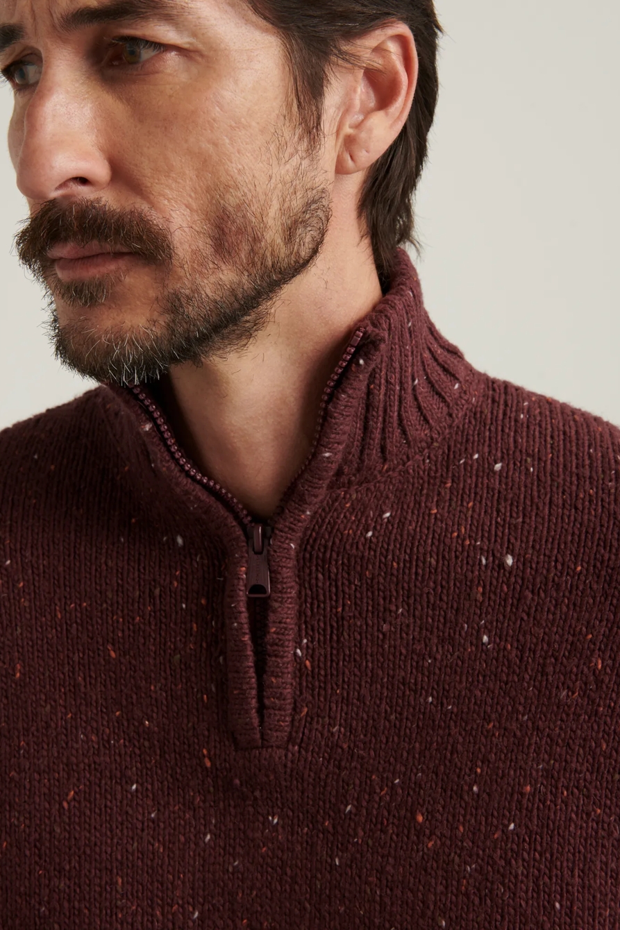 DONEGAL HALF ZIP MOCK NECK SWEATER, image 6