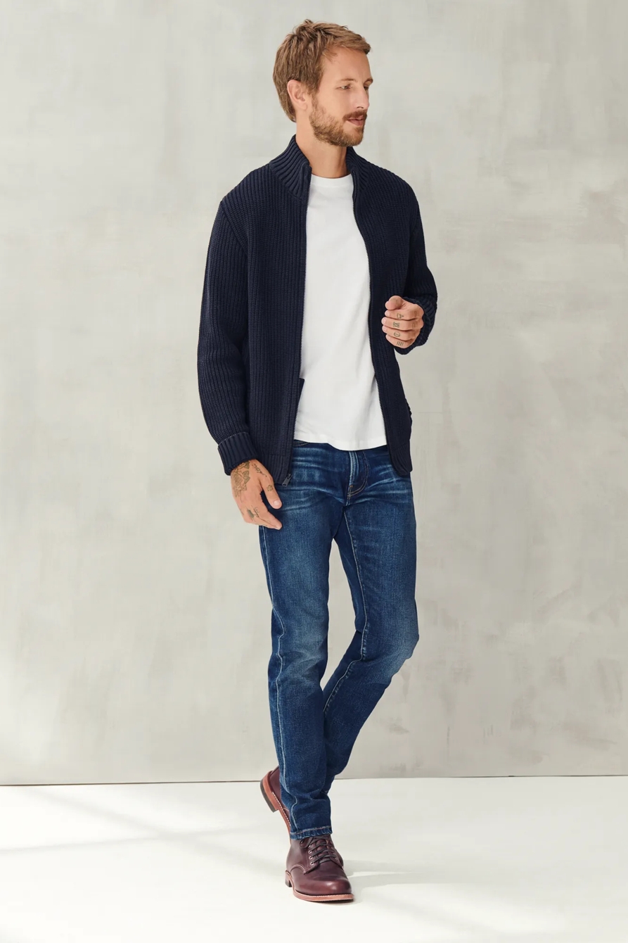 WASHED FULL ZIP MOCK NECK, image 2