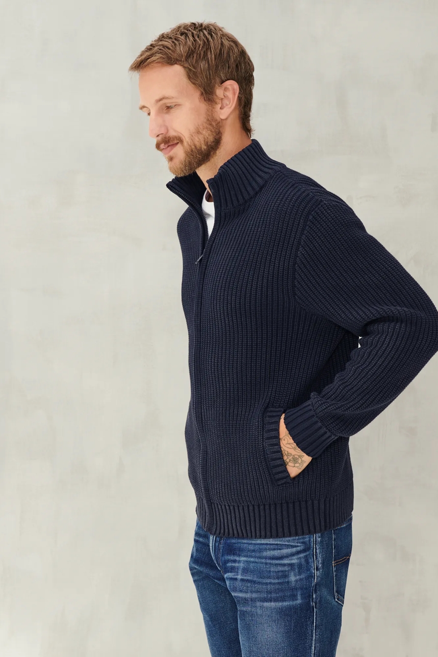 WASHED FULL ZIP MOCK NECK, image 3