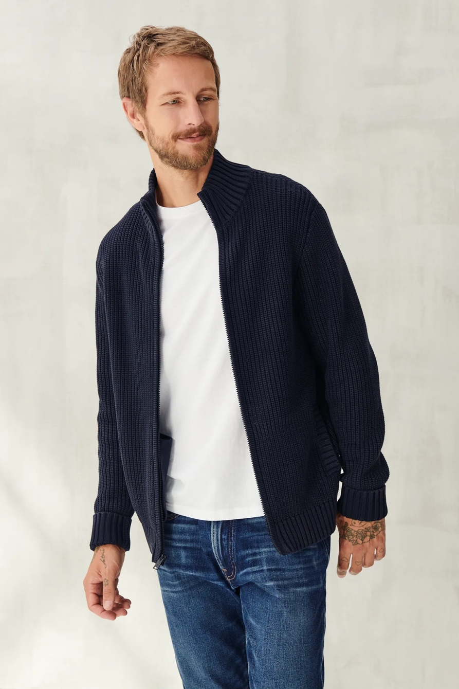 WASHED FULL ZIP MOCK NECK, image 4