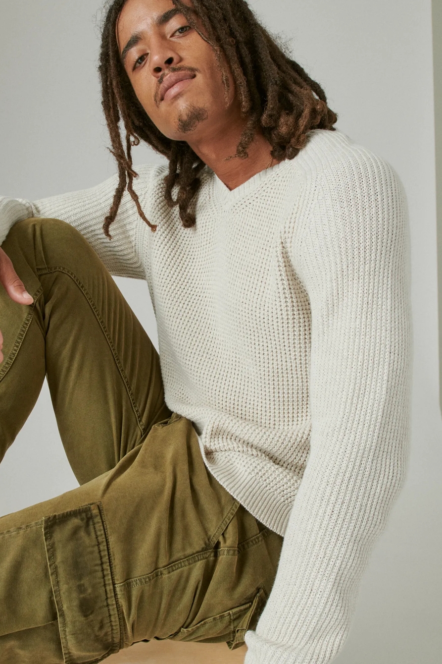 TEXTURED V-NECK SWEATER, image 6
