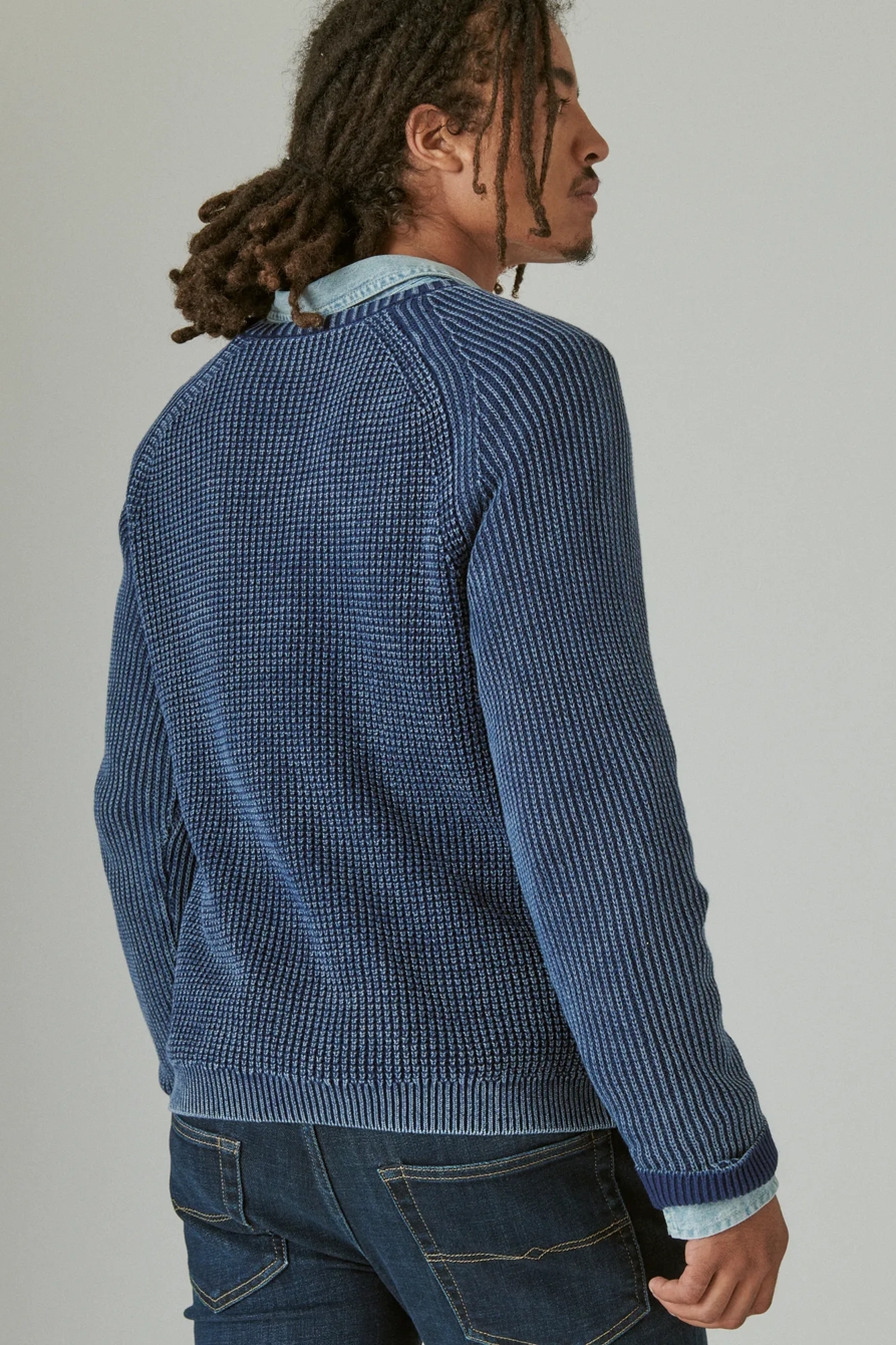 TEXTURED V-NECK SWEATER, image 4
