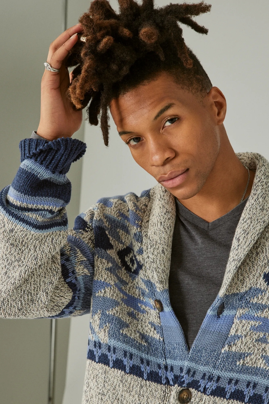 SOUTHWESTERN PRINT SHAWL CARDIGAN, image 3