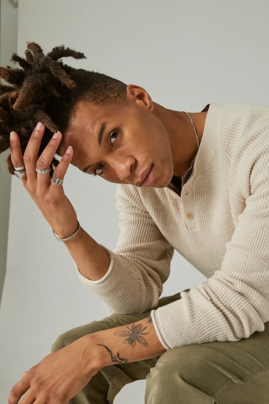 CLOUD SOFT HENLEY SWEATER, image 3