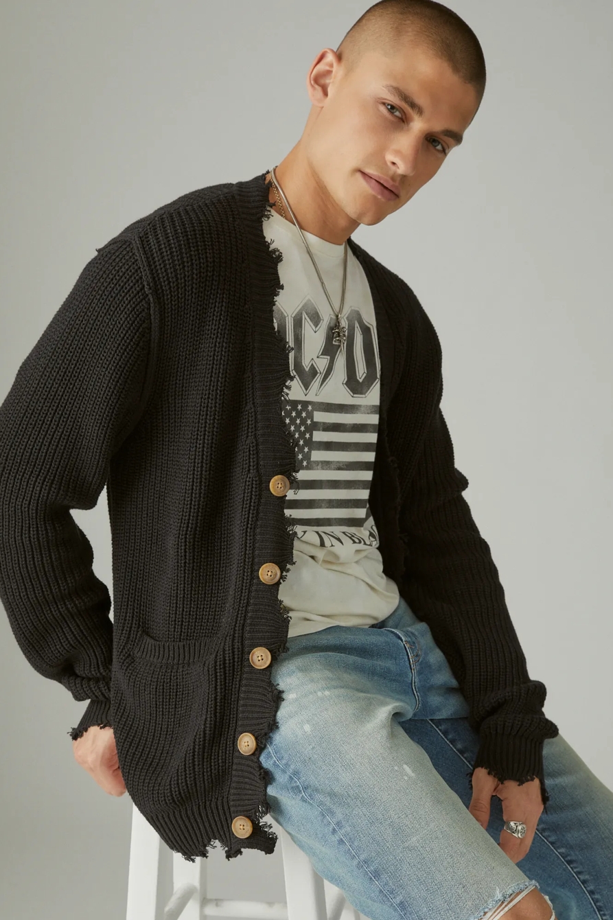 DISTRESSED ACID WASH CARDIGAN, image 4