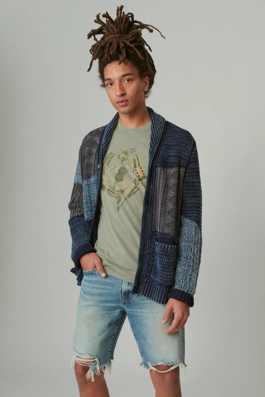 MIXED CABLE PATCHWORK CARDIGAN, image 2