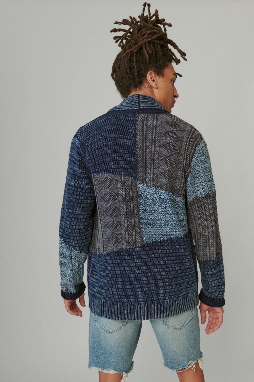 MIXED CABLE PATCHWORK CARDIGAN, image 3