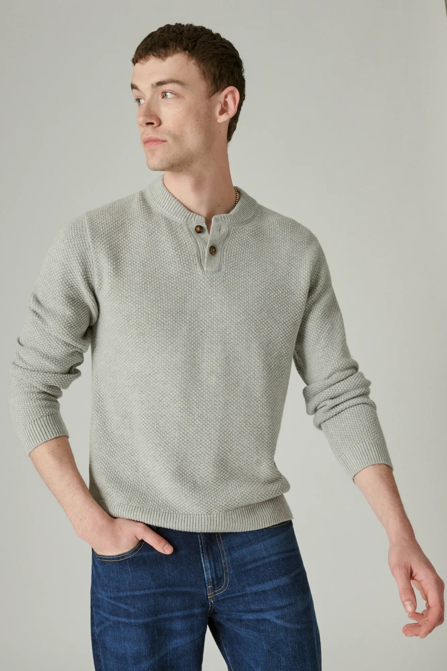 CLOUD SOFT HENLEY SWEATER, image 1