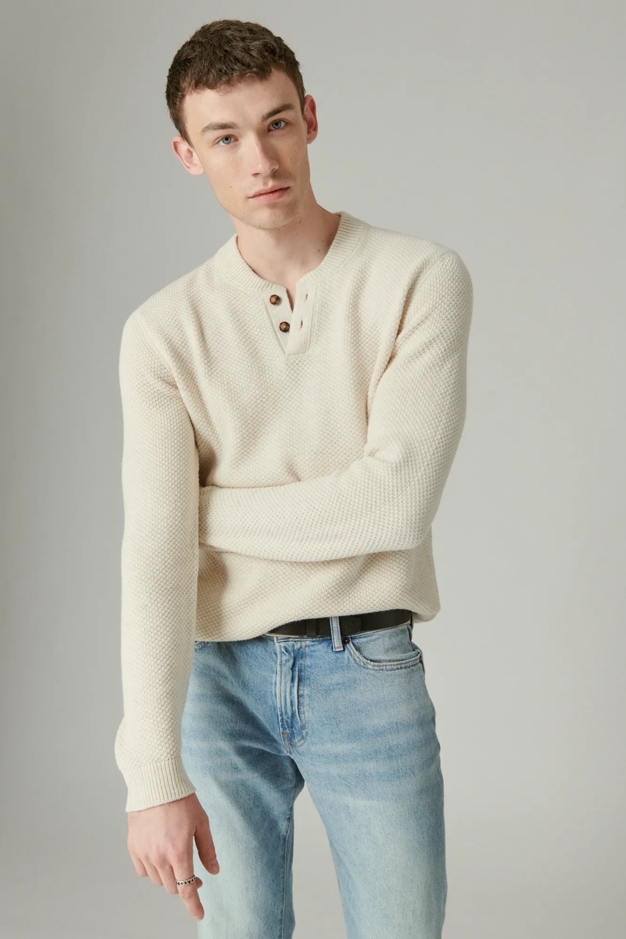 CLOUD SOFT HENLEY SWEATER, image 1