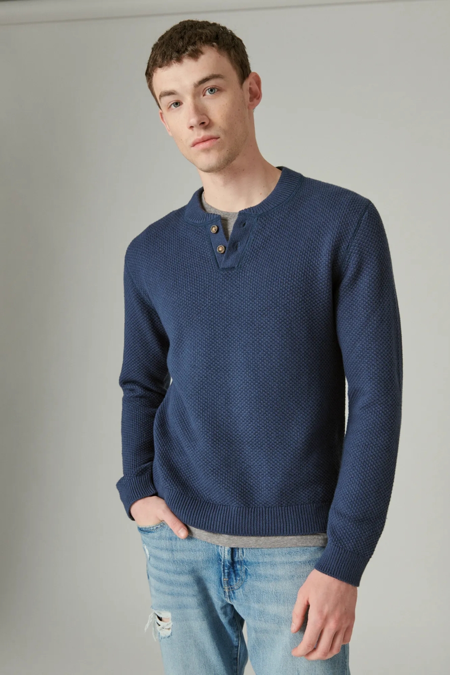 CLOUD SOFT HENLEY SWEATER, image 1