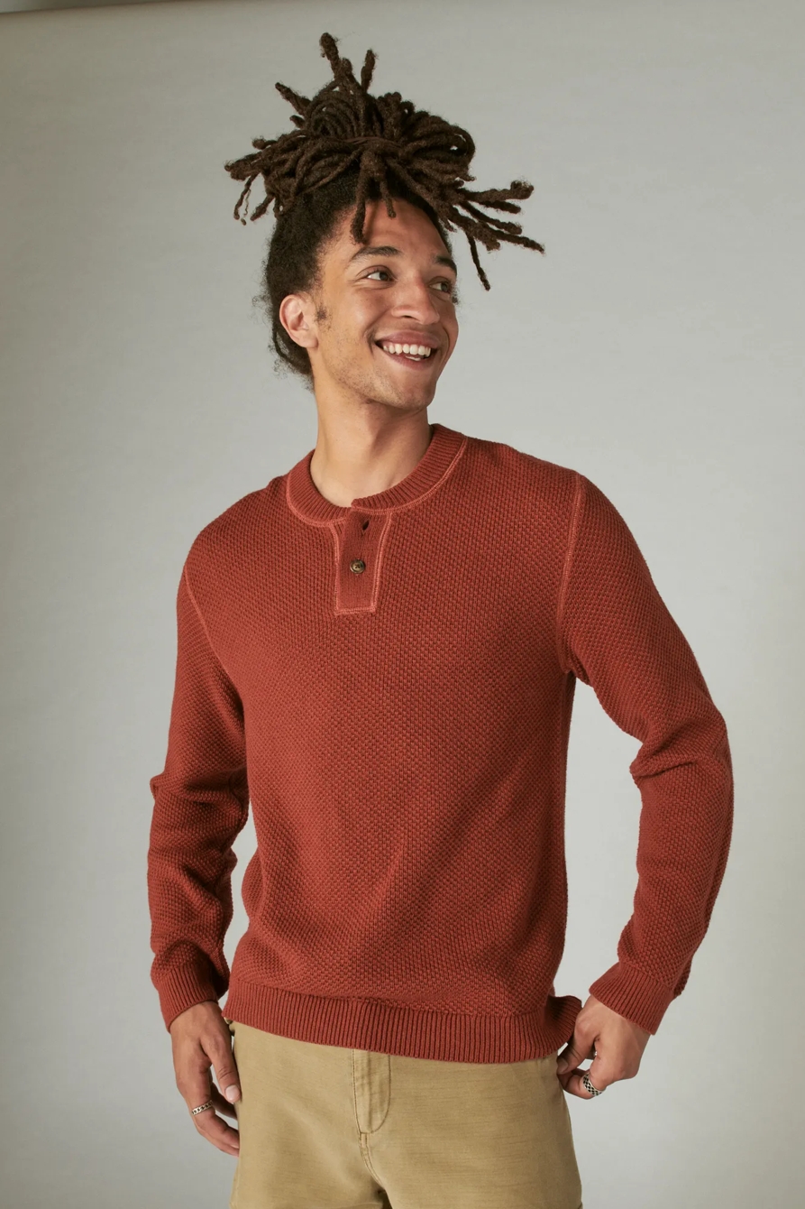 CLOUD SOFT HENLEY SWEATER, image 1