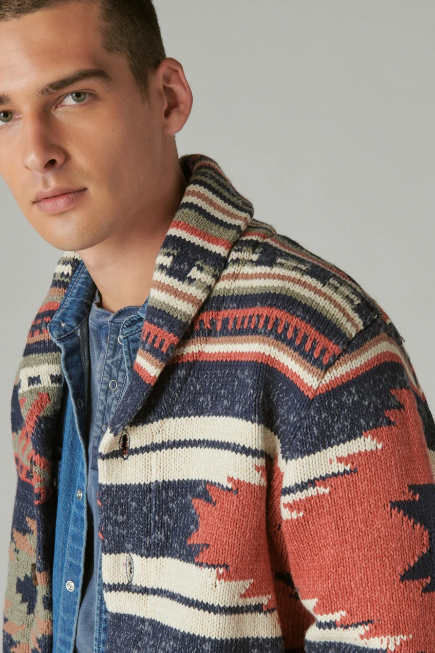 SOUTHWESTERN PRINT SHAWL CARDIGAN, image 2