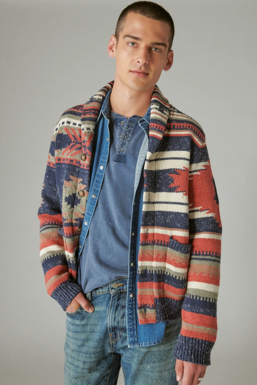 SOUTHWESTERN PRINT SHAWL CARDIGAN, image 3