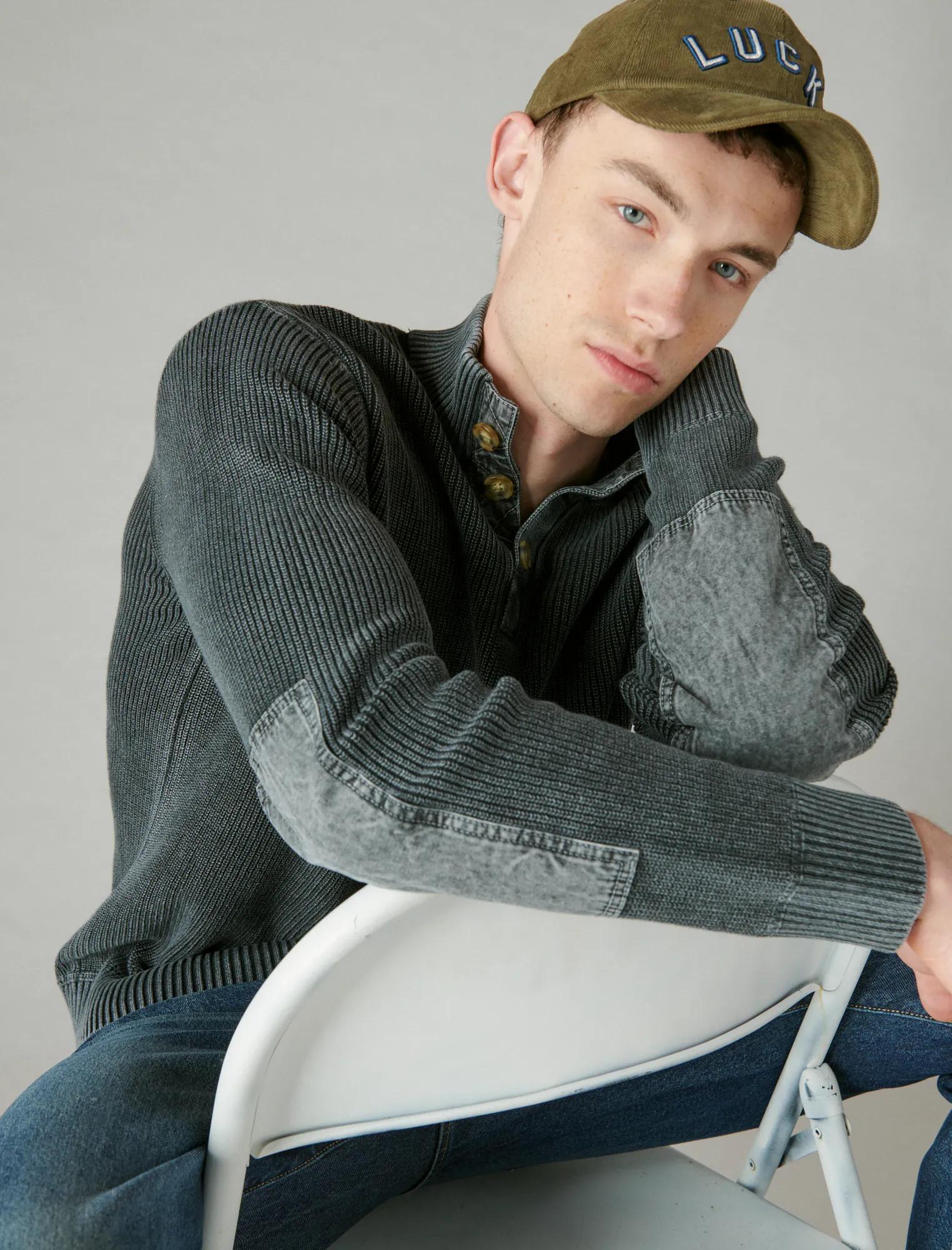 MIXED MEDIA MOCK NECK SWEATER | Lucky Brand