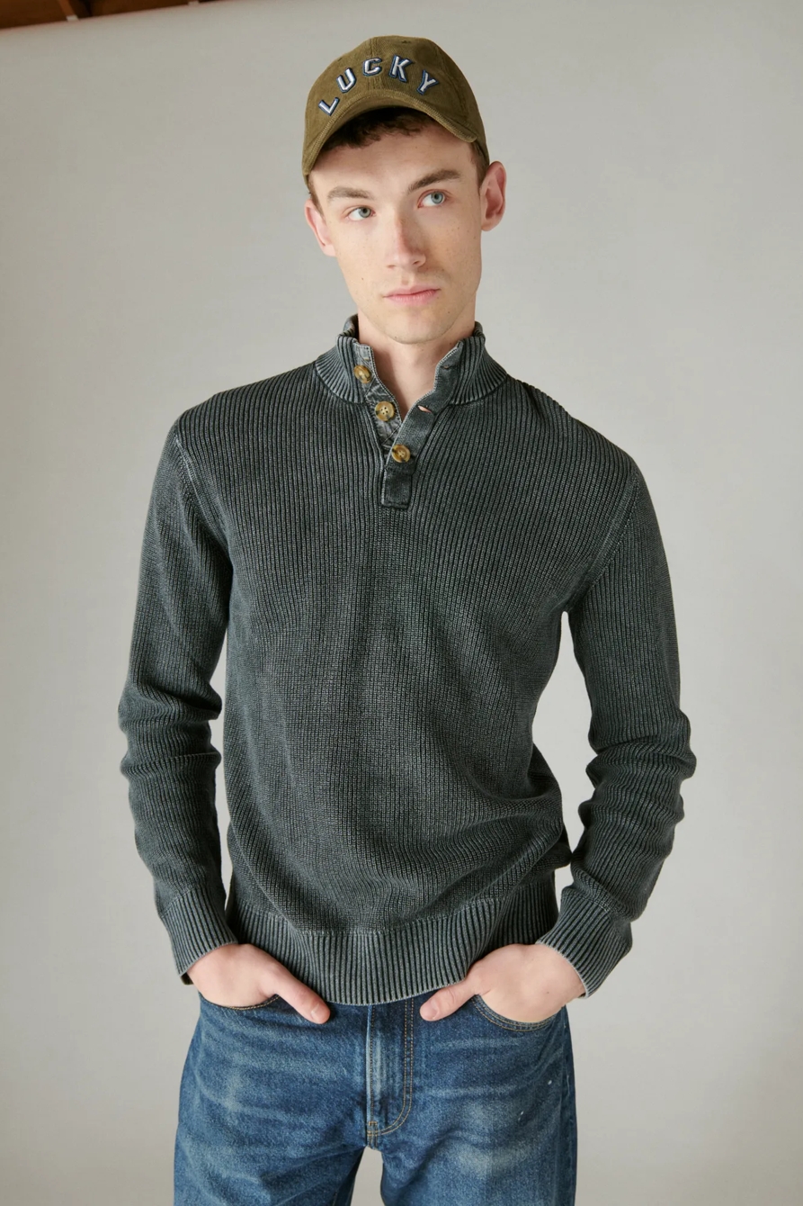 MIXED MEDIA MOCK NECK SWEATER, image 2