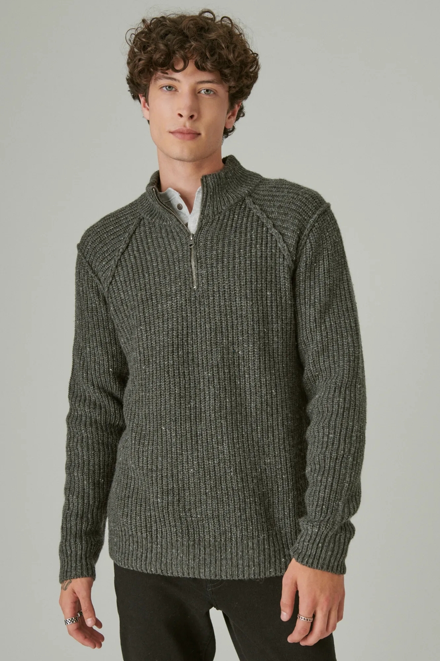 TWEED MOCK ZIP, image 2