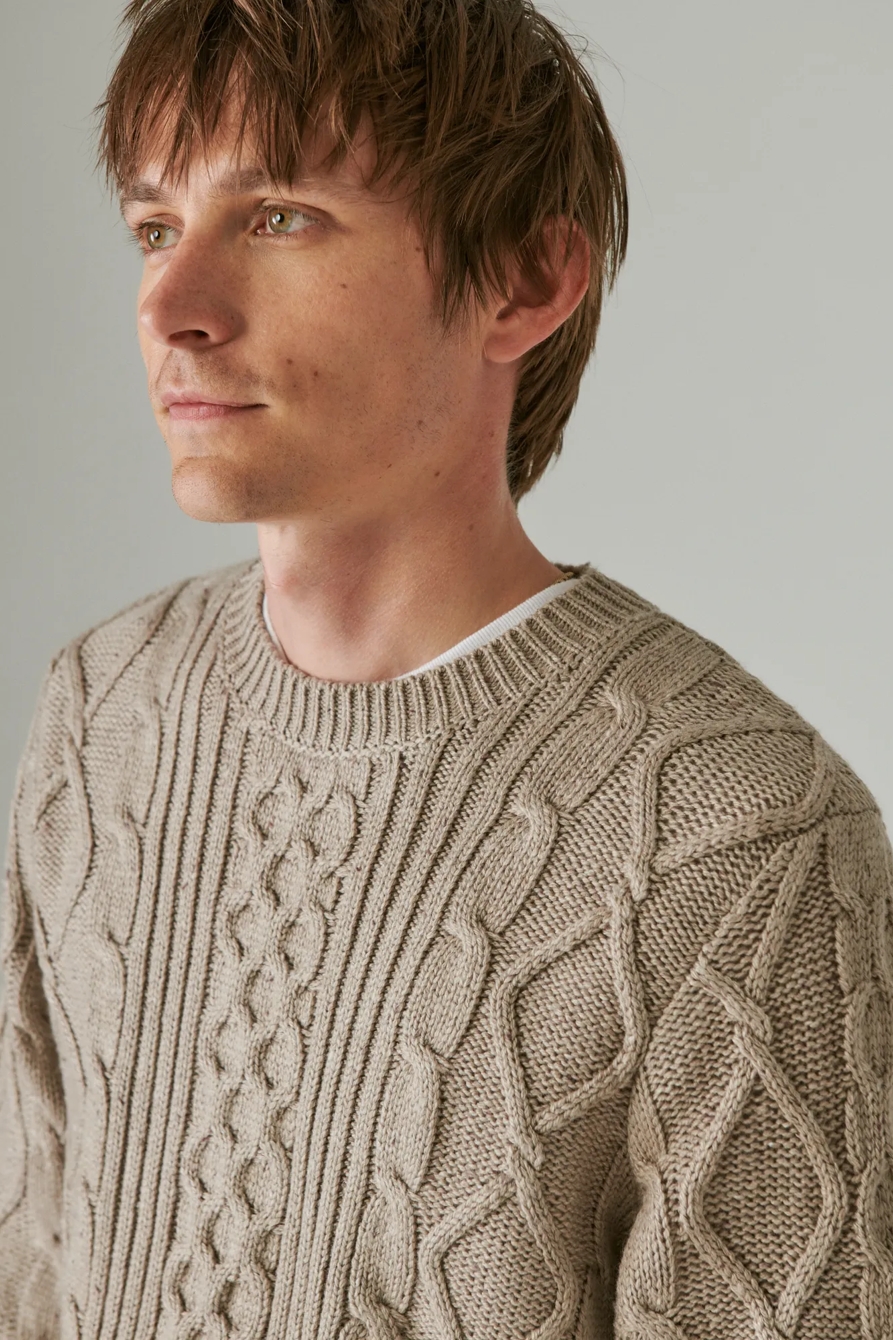 MIXED STITCH TWEED CREW NECK SWEATER, image 4