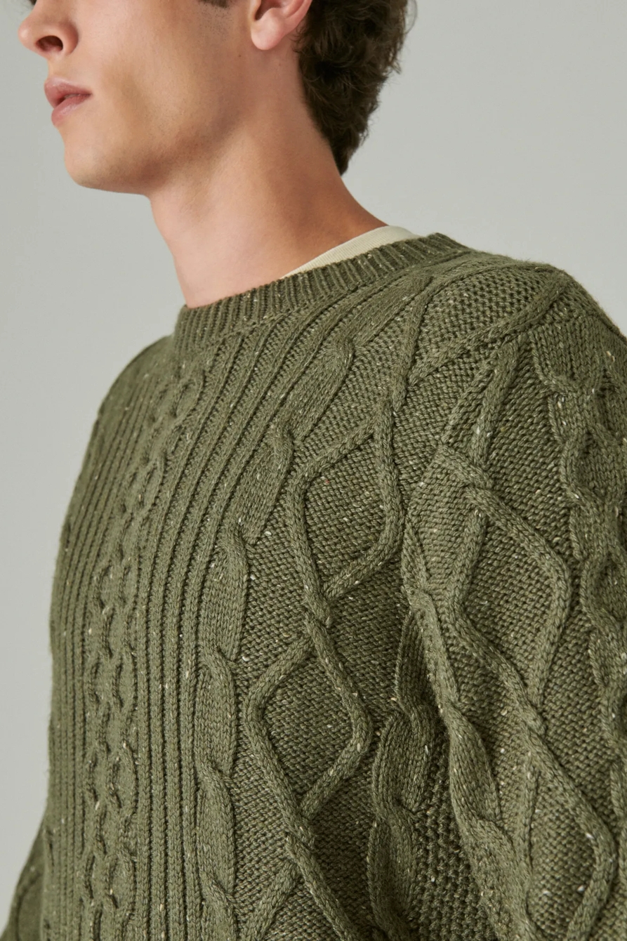 MIXED STITCH TWEED CREW NECK SWEATER, image 4