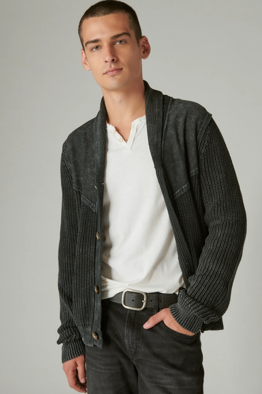ACID WASH PATCHWORK CARDIGAN, image 2
