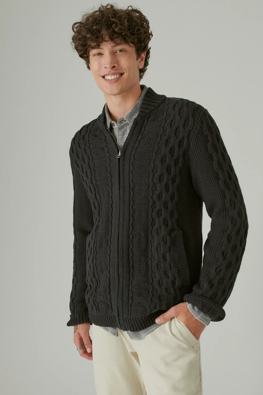 CABLE ZIP UP CARDIGAN, image 2