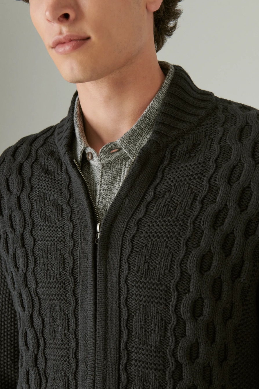 CABLE ZIP UP CARDIGAN, image 4
