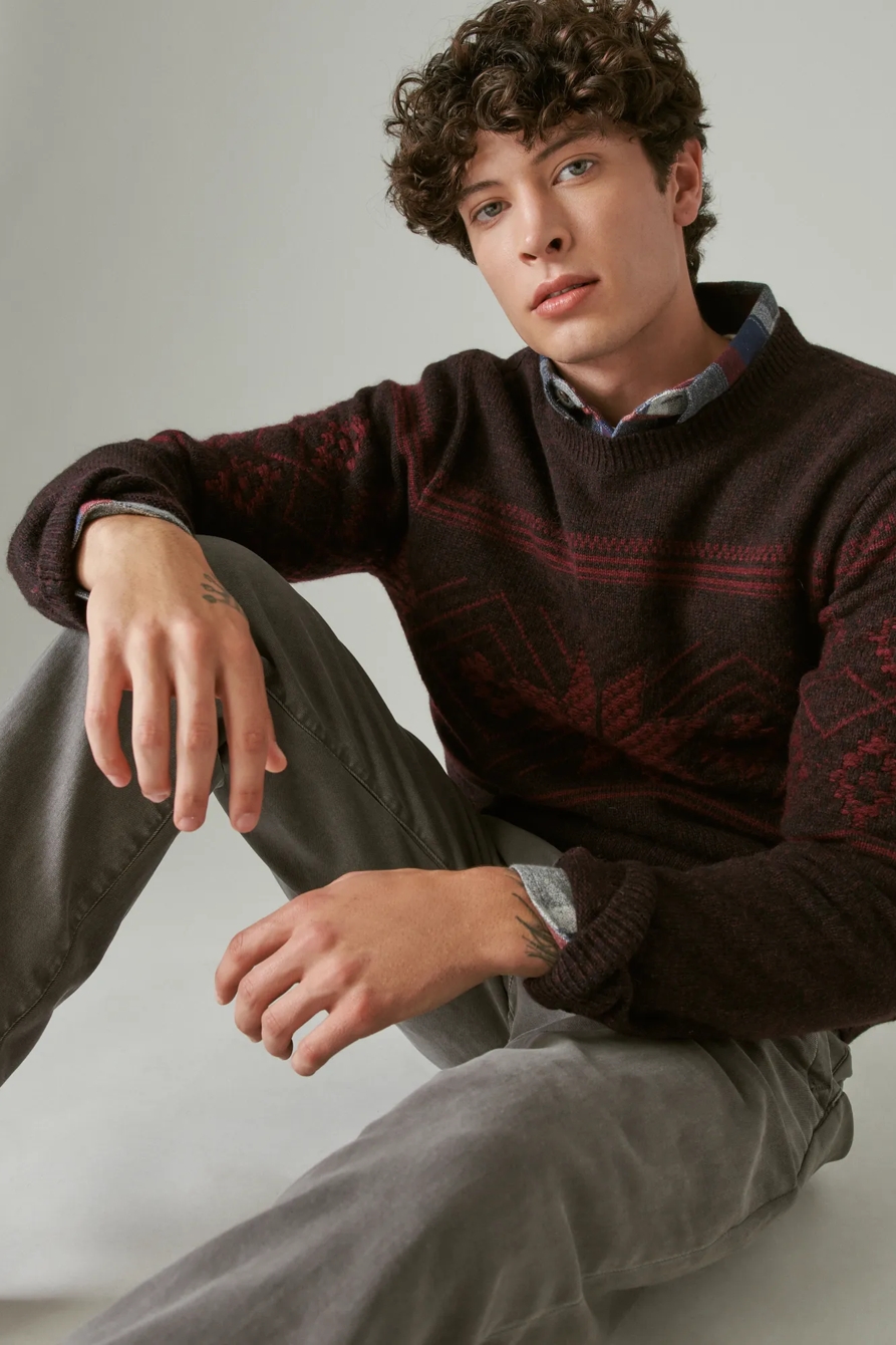 INTARSIA CREW NECK SWEATER, image 2