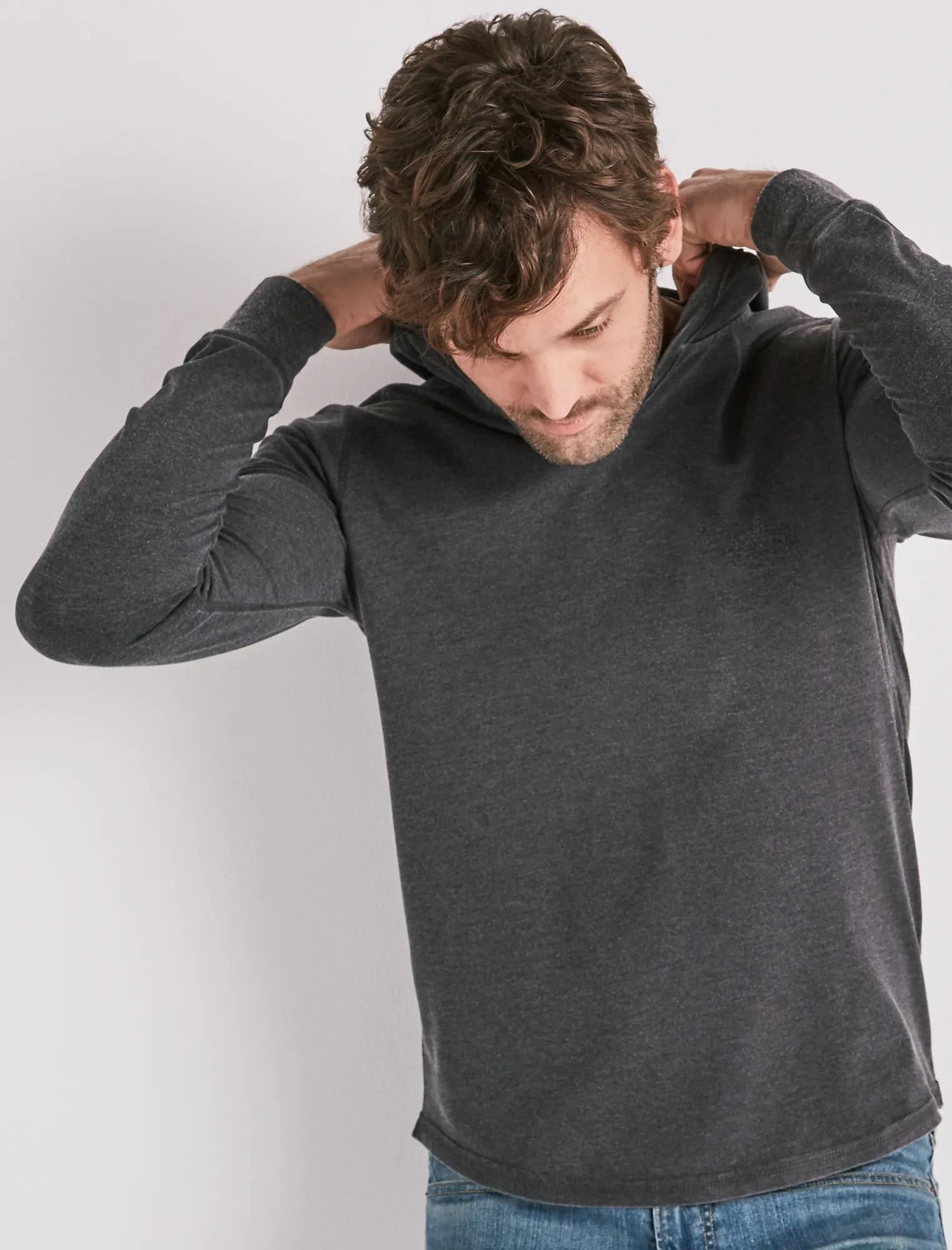 BURNOUT STRETCH PIQUE HOODIE, image 1