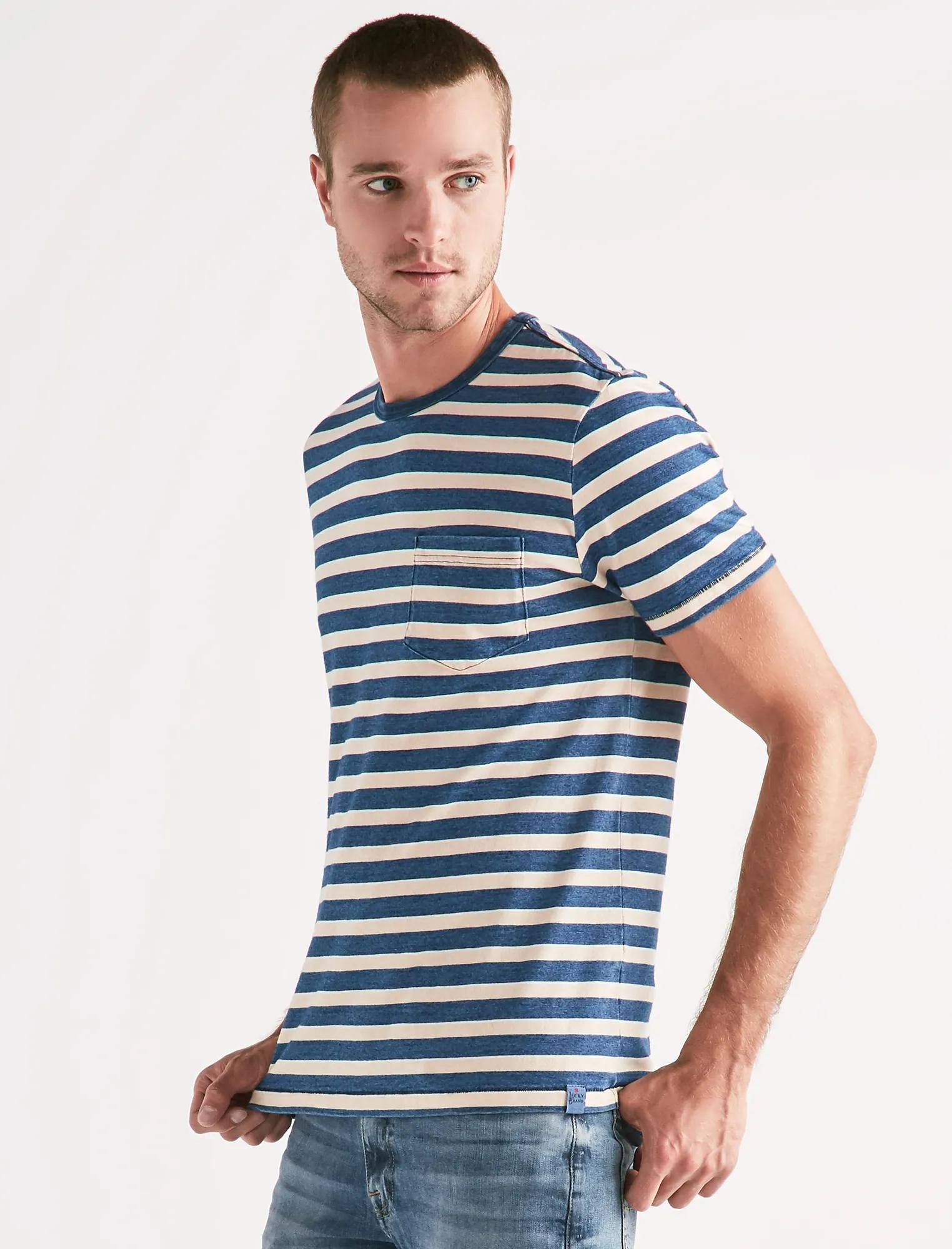 INDIGO STRIPE TEE, image 1