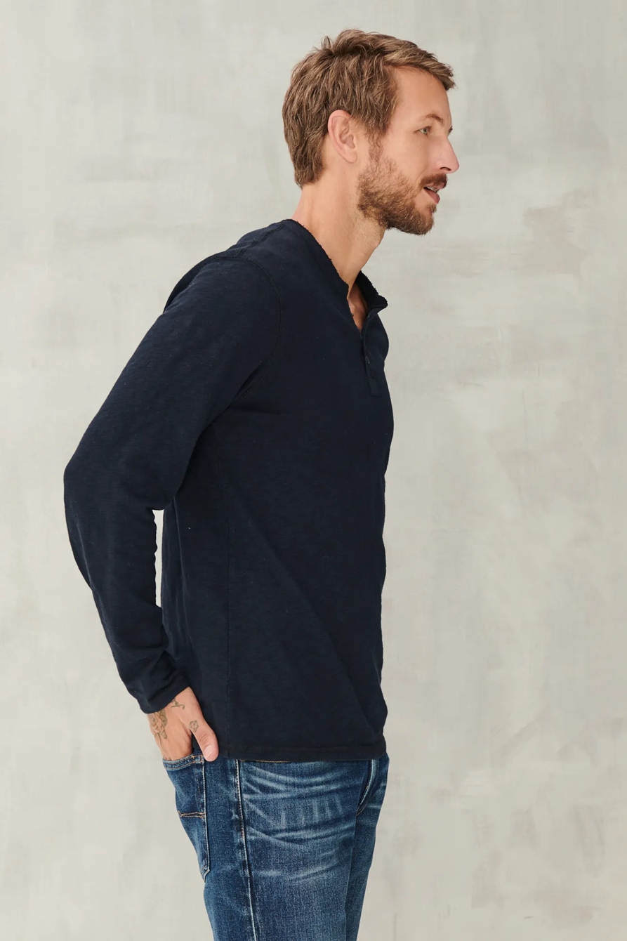 LONG SLEEVE SNAP HENLEY, image 3
